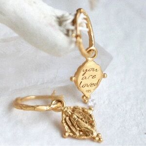 Ananda 22kt gold plated recycled silver Mother Mary earrings